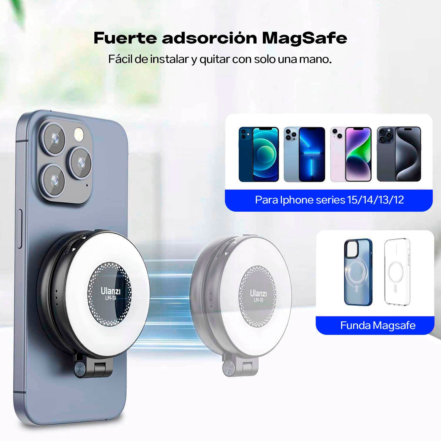 Luz Ulanzi Aro LED MagSafe para Celular