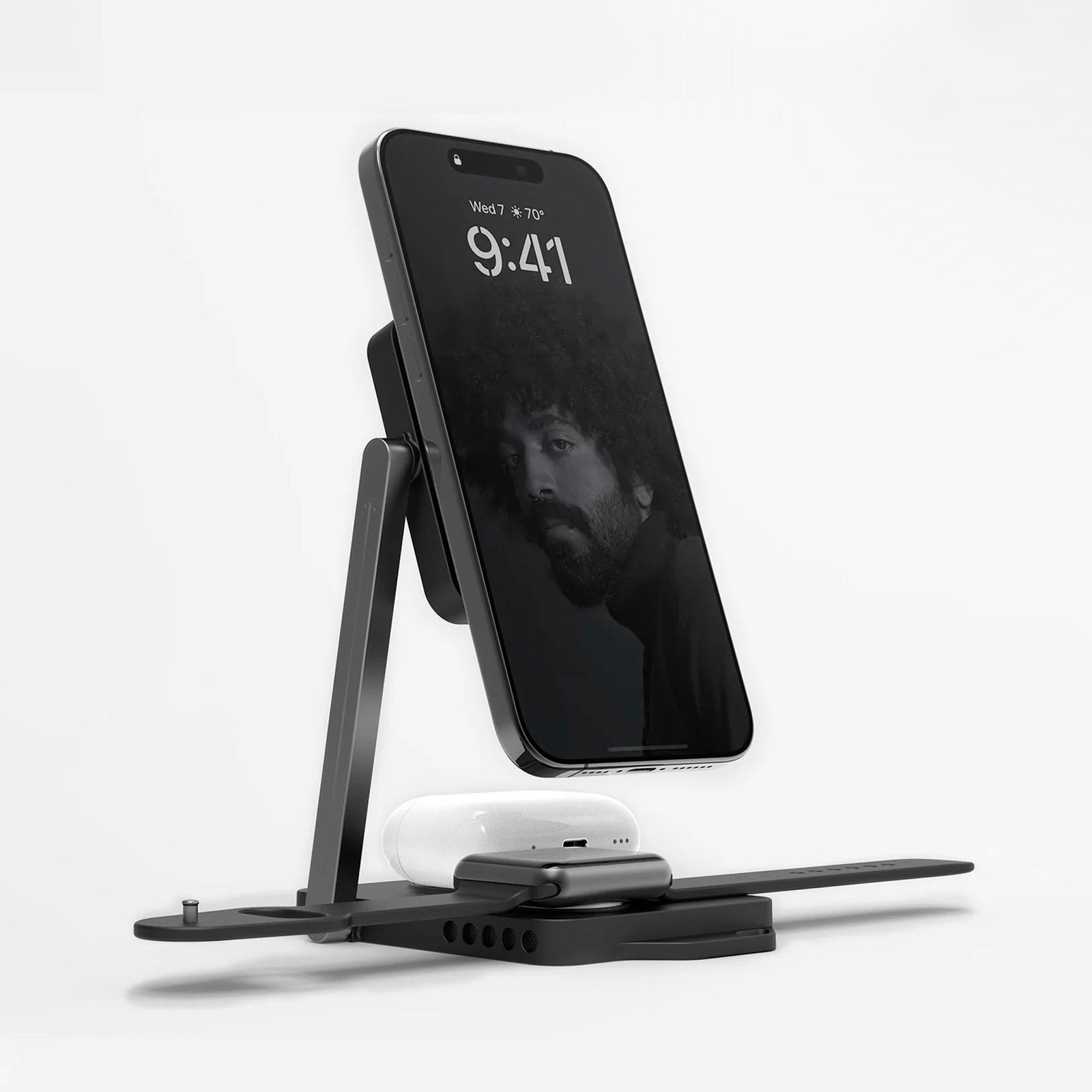 Stand Cargador Inalámbrico Aulumu Folding Qi2 4 en 1 (MagSafe)