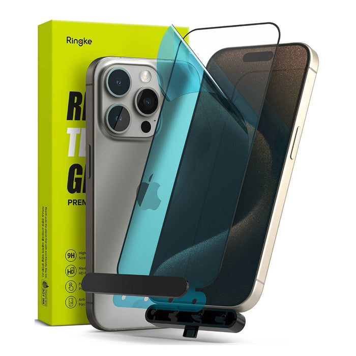 Protector de Pantalla Vidrio Ringke iPhone 15 Pro (instalador)