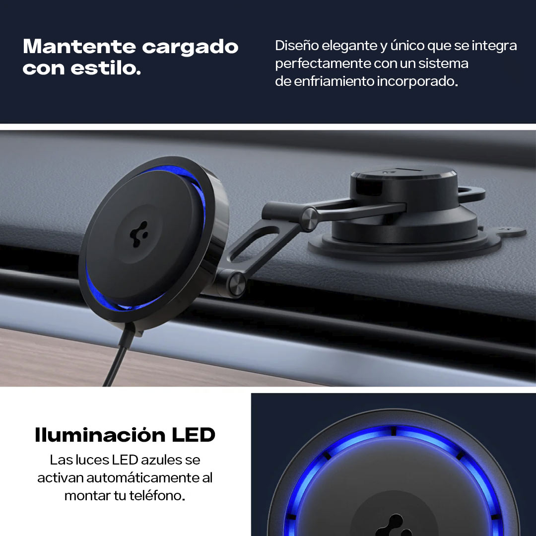 Montura Cargador para auto Spigen OneTap Pro 3 CryoMax (MagSafe) ITS35WC