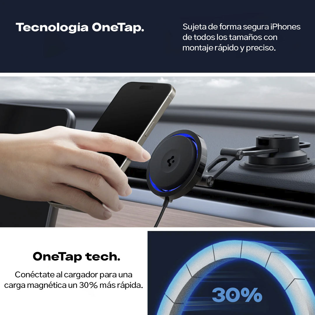 Montura Cargador para auto Spigen OneTap Pro 3 CryoMax (MagSafe) ITS35WC