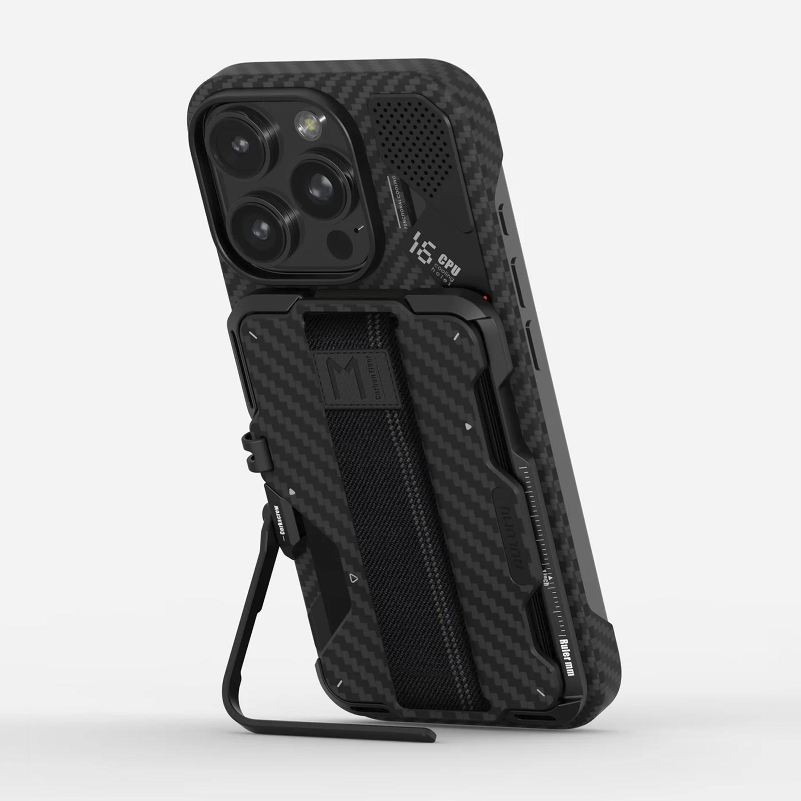 Smart Wallet Aulumu Stand Metal Carbon Fiber (MagSafe) RFID