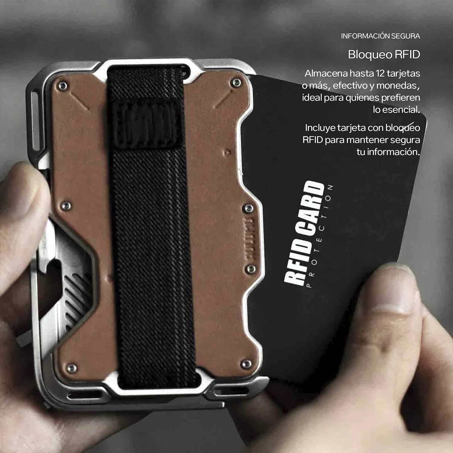 Smart Wallet Aulumu Stand Metal Leather (MagSafe) RFID