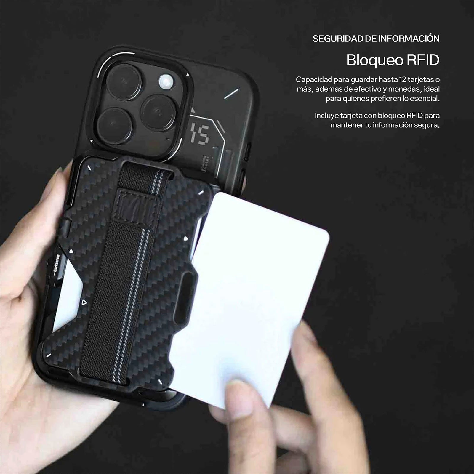 Smart Wallet Aulumu Stand Metal Carbon Fiber (MagSafe) RFID