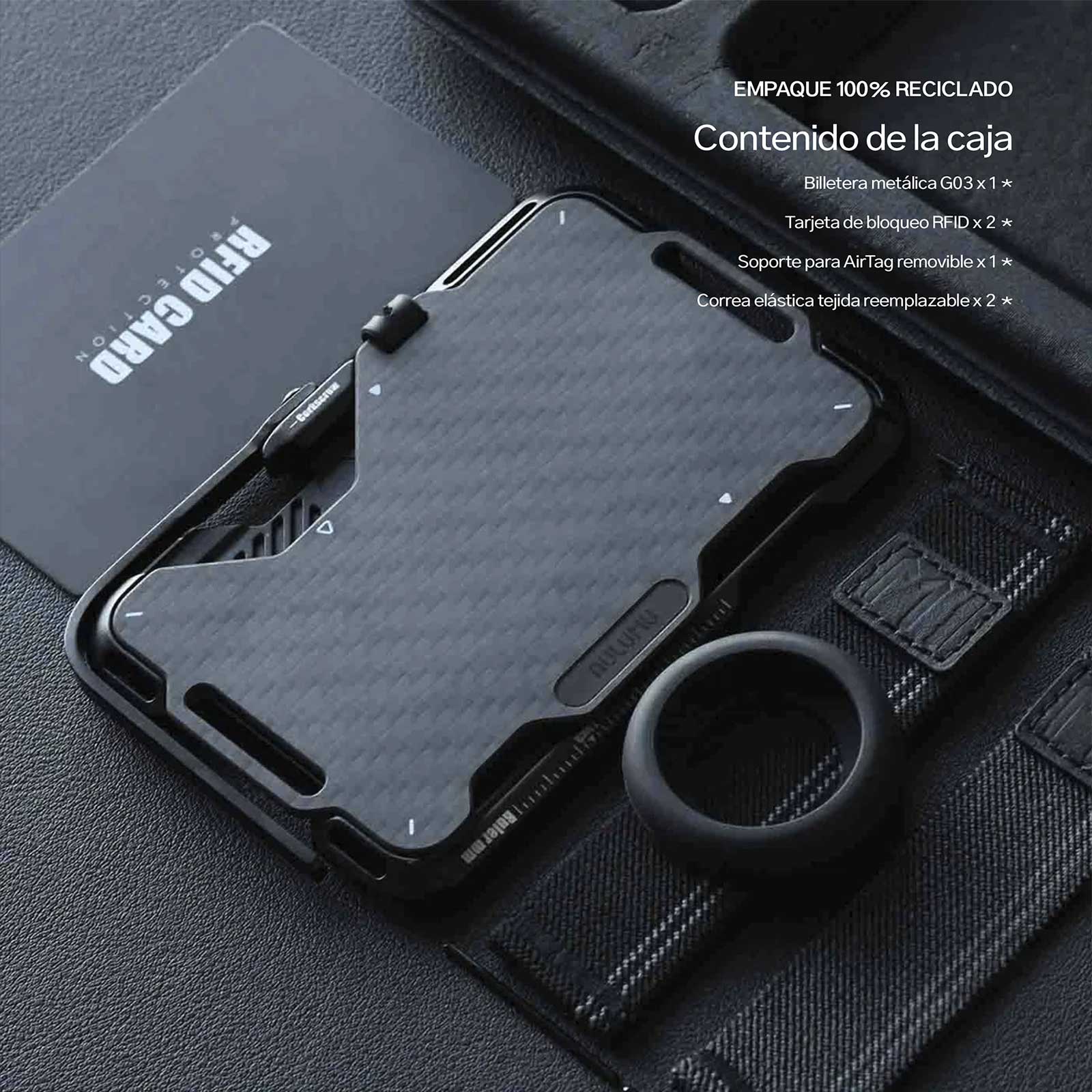 Smart Wallet Aulumu Stand Metal Carbon Fiber (MagSafe) RFID