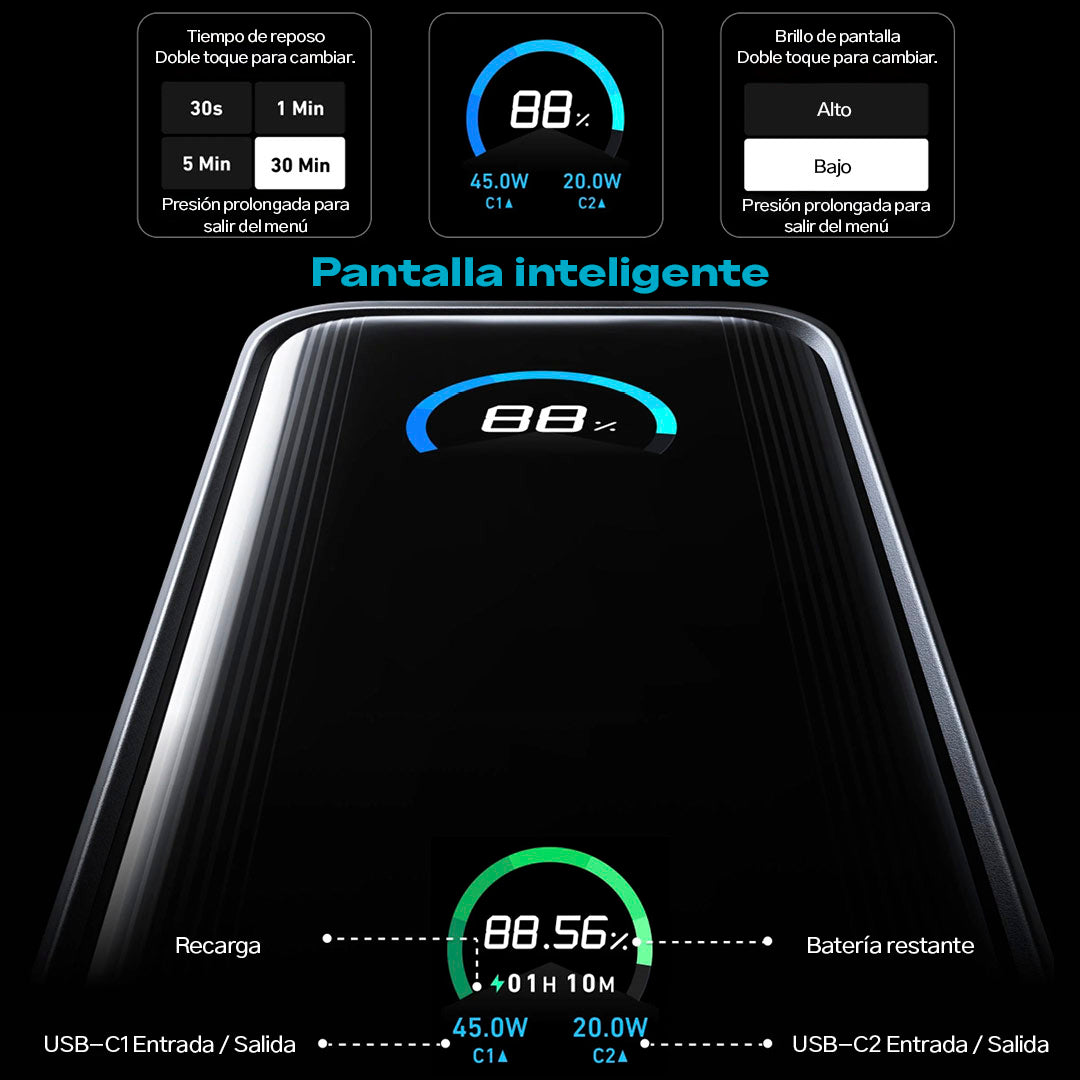 Power Bank Anker Prime 9600 Mah 65W Tipo C + Cable