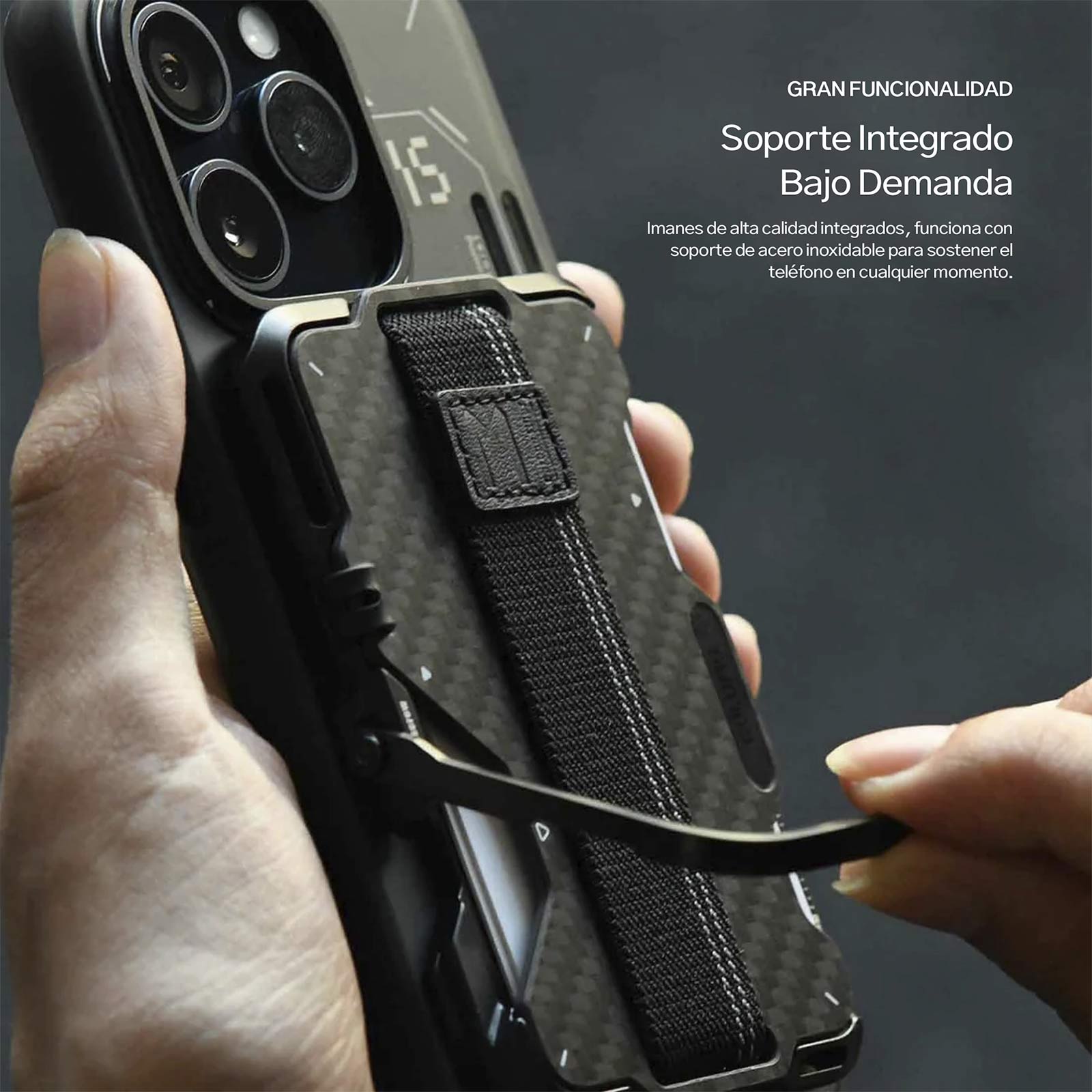 Smart Wallet Aulumu Stand Metal Carbon Fiber (MagSafe) RFID