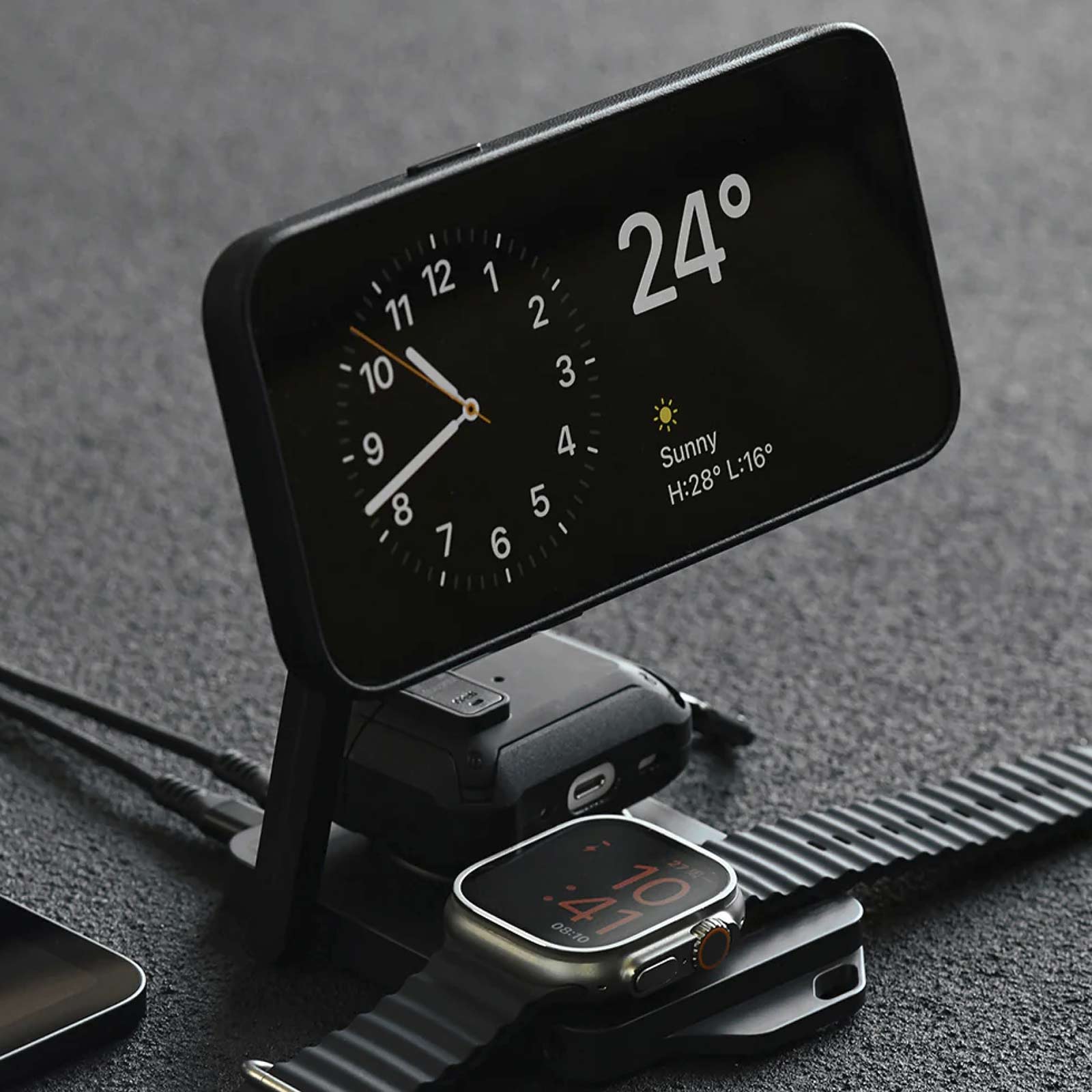 Stand Cargador Inalámbrico Aulumu Folding Qi2 4 en 1 (MagSafe)