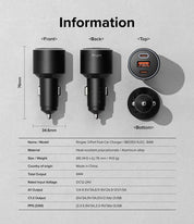 Cargador Ringke 3Ports Car Fast Charger Para Auto 84W - Ringke - Cables y Cargadores6 - 1 - 9 / CR3PCFCPADastore