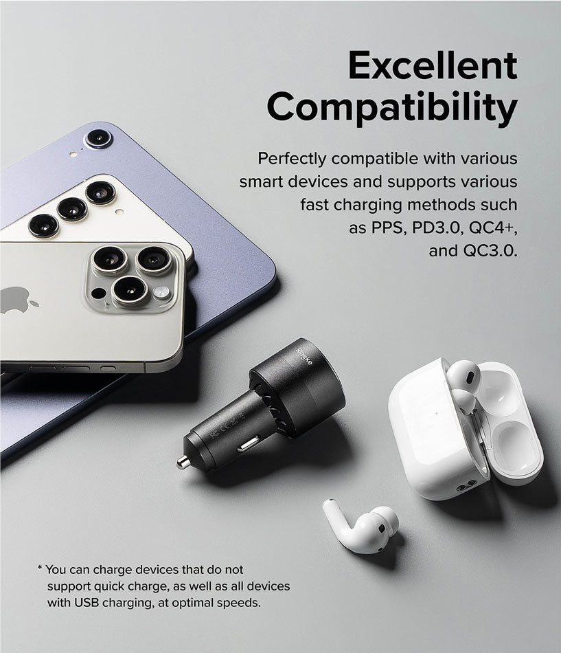 Cargador Ringke 3Ports Car Fast Charger Para Auto 84W - Ringke - Cables y Cargadores6 - 1 - 9 / CR3PCFCPADastore