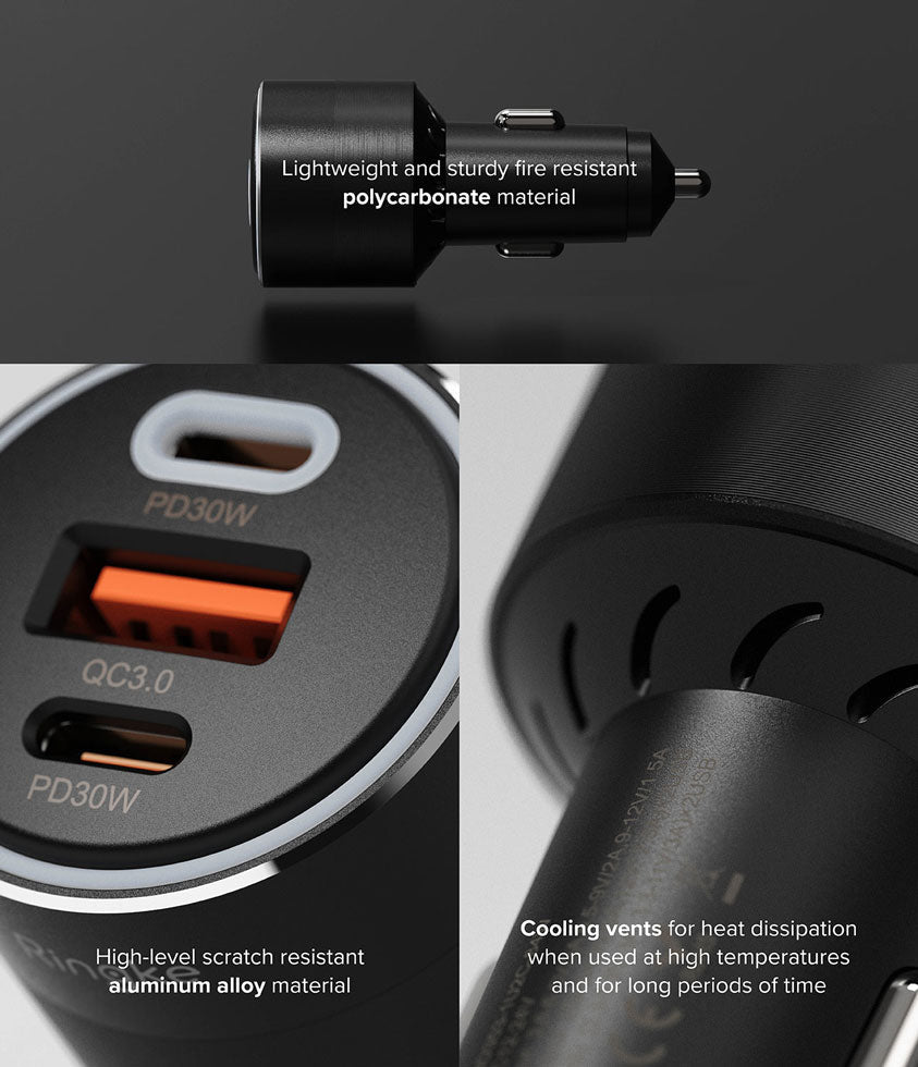 Cargador Ringke 3Ports Car Fast Charger Para Auto 84W - Ringke - Cables y Cargadores6 - 1 - 9 / CR3PCFCPADastore