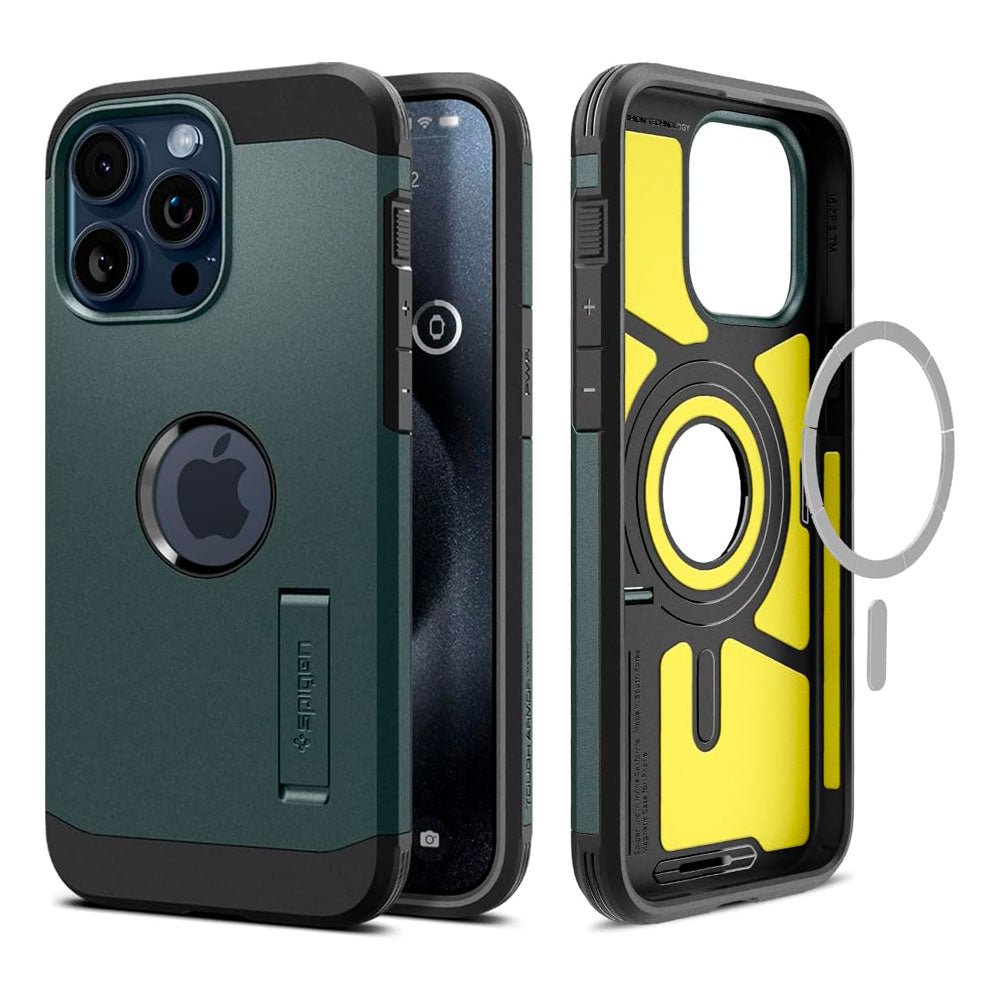 Case Spigen Tough Armor Mag iPhone 15 Pro Max (MagSafe) - Abyss Green - Spigen - Funda4 - 6 - 2 / CSTAMIP15PMMS - AGDastore