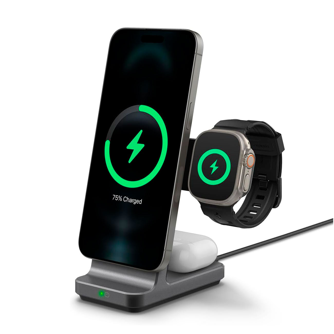 Stand Cargador Inalámbrico Spigen OneTap Pro Qi2 3 en 1 (MagSafe)