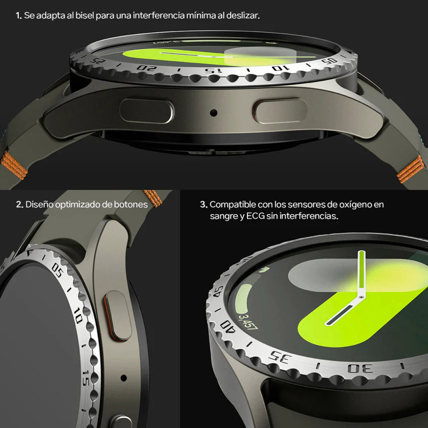 Case Ringke Bezel Styling + Protector de Pantalla Vidrio Galaxy Watch 7 (44mm)