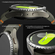 Case Ringke Bezel Styling + Protector de Pantalla Vidrio Galaxy Watch 7 (44mm)