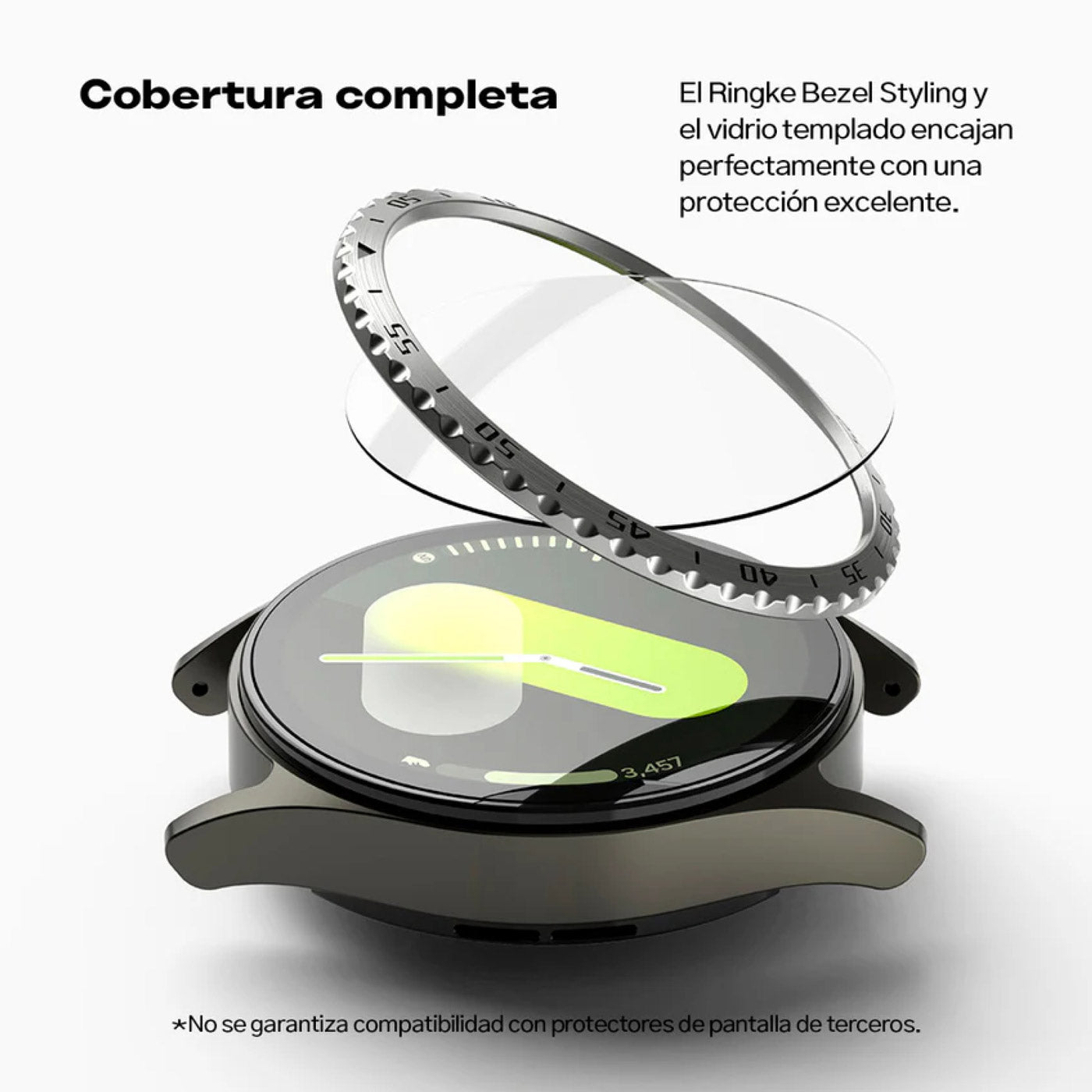 Case Ringke Bezel Styling + Protector de Pantalla Vidrio Galaxy Watch 7 (44mm)