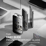 Protector de Pantalla Vidrio Ringke Easy Slide Anti-espía iPhone 17 Pro Max (Instalador) 2 UND
