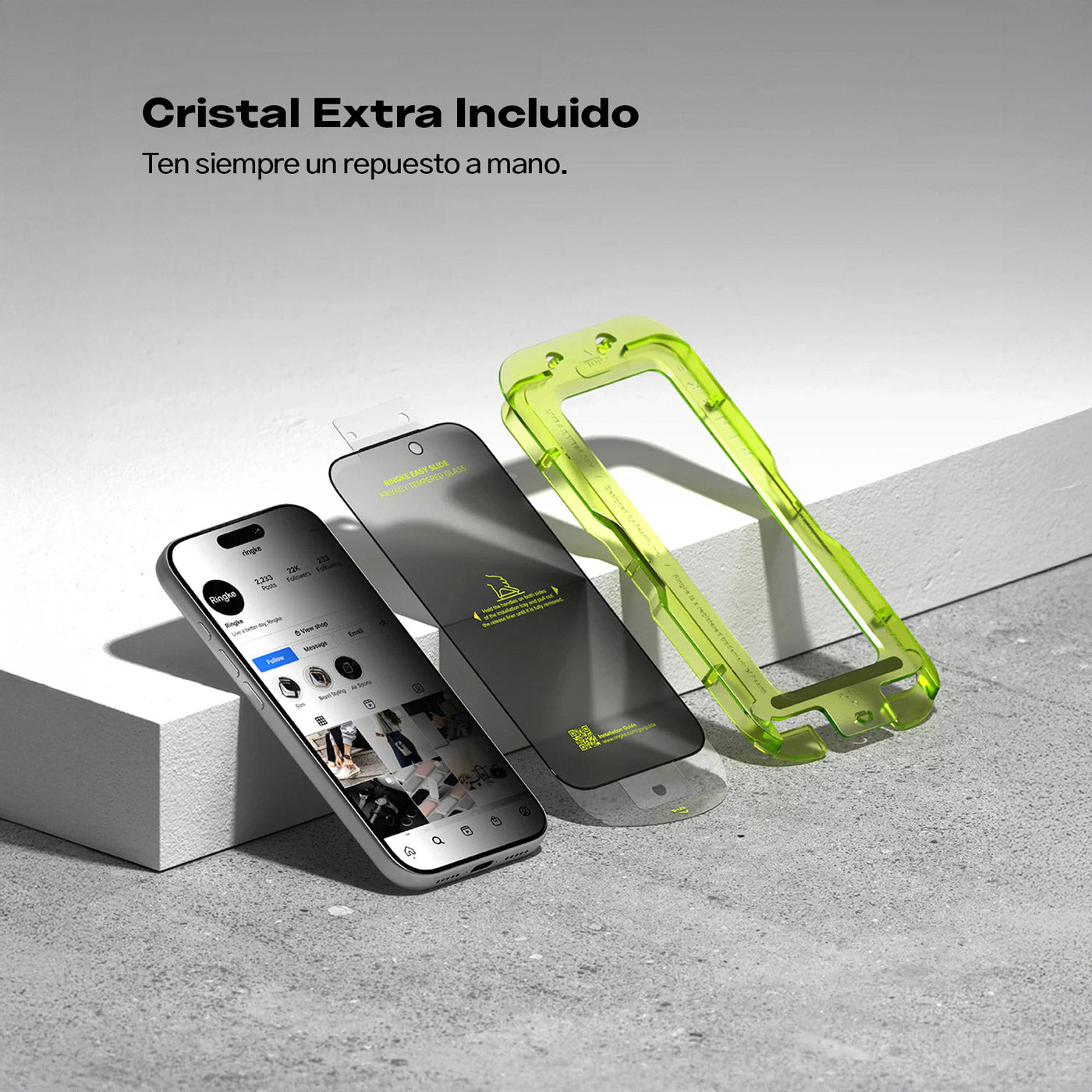 Protector de Pantalla Vidrio Ringke Easy Slide Anti-espía iPhone 17 Air (Instalador) 2 UND