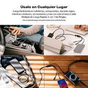 Cargador Ringke Multi Carga Rápida 3-en-1 (1.2 Metros)