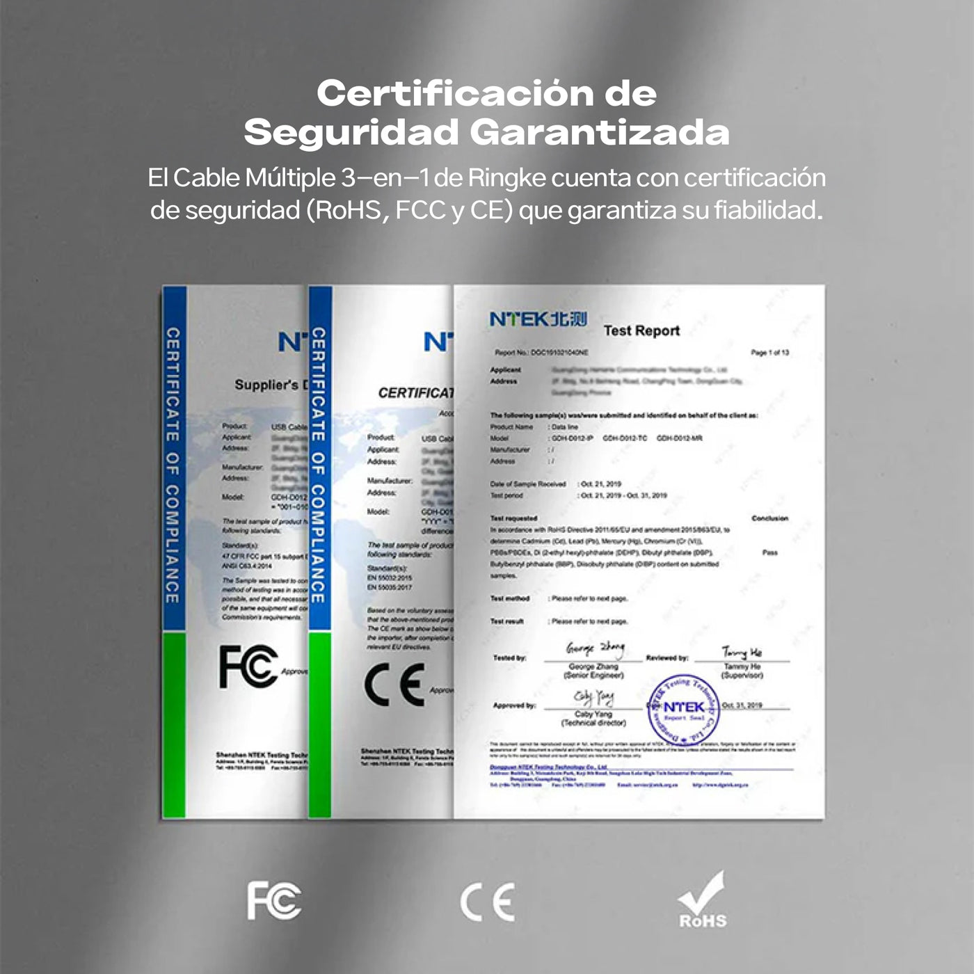 Cargador Ringke Multi Carga Rápida 3-en-1 (1.2 Metros)