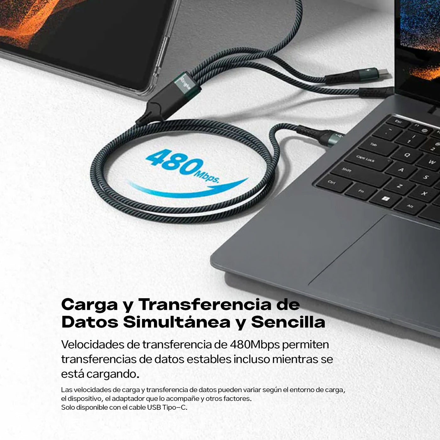 Cargador Ringke Multi Carga Rápida 3-en-1 (1.2 Metros)