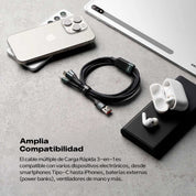 Cargador Ringke Multi Carga Rápida 3-en-1 (1.2 Metros)