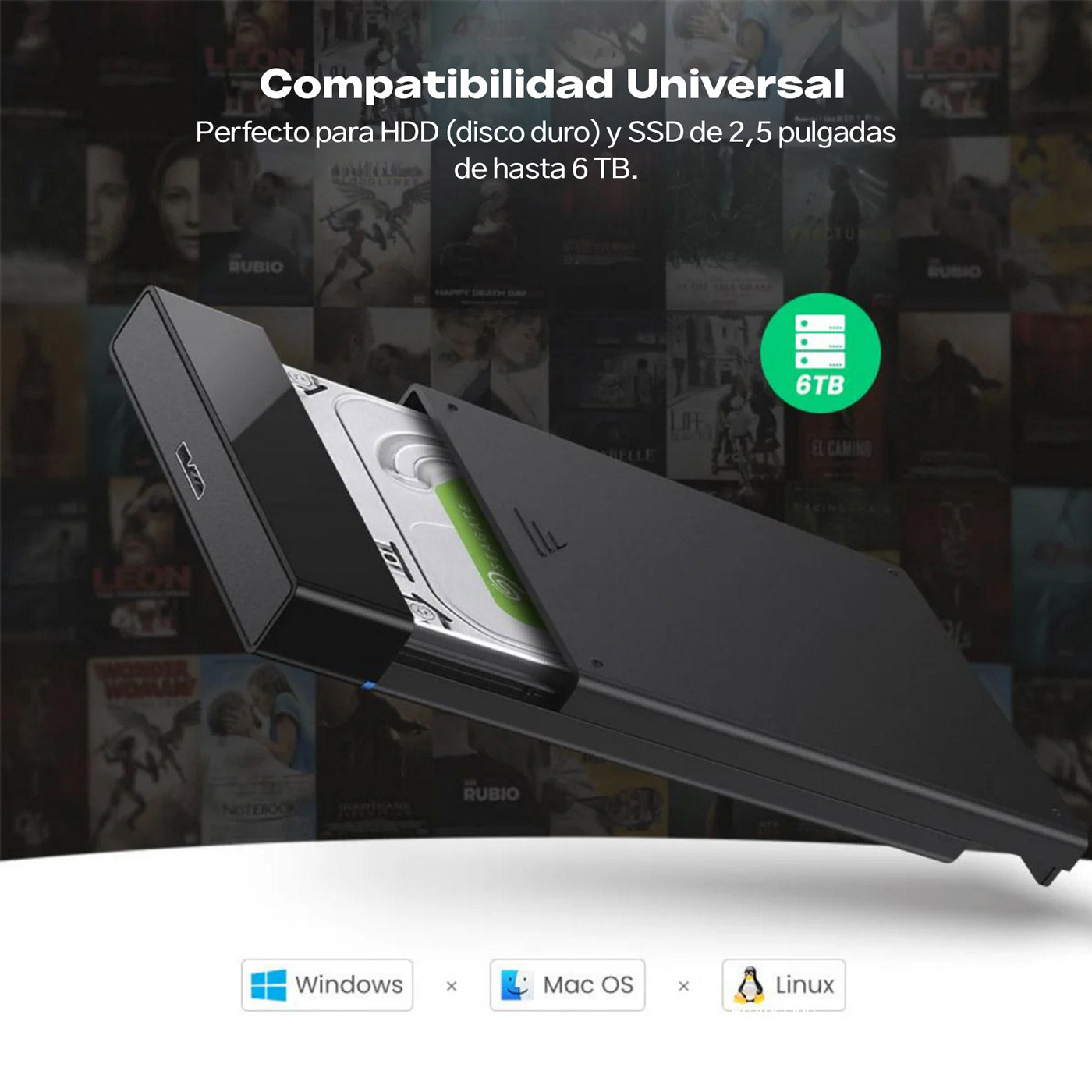 Case Externo UGREEN para HDD/SSD 2.5” SATA USB 3.0