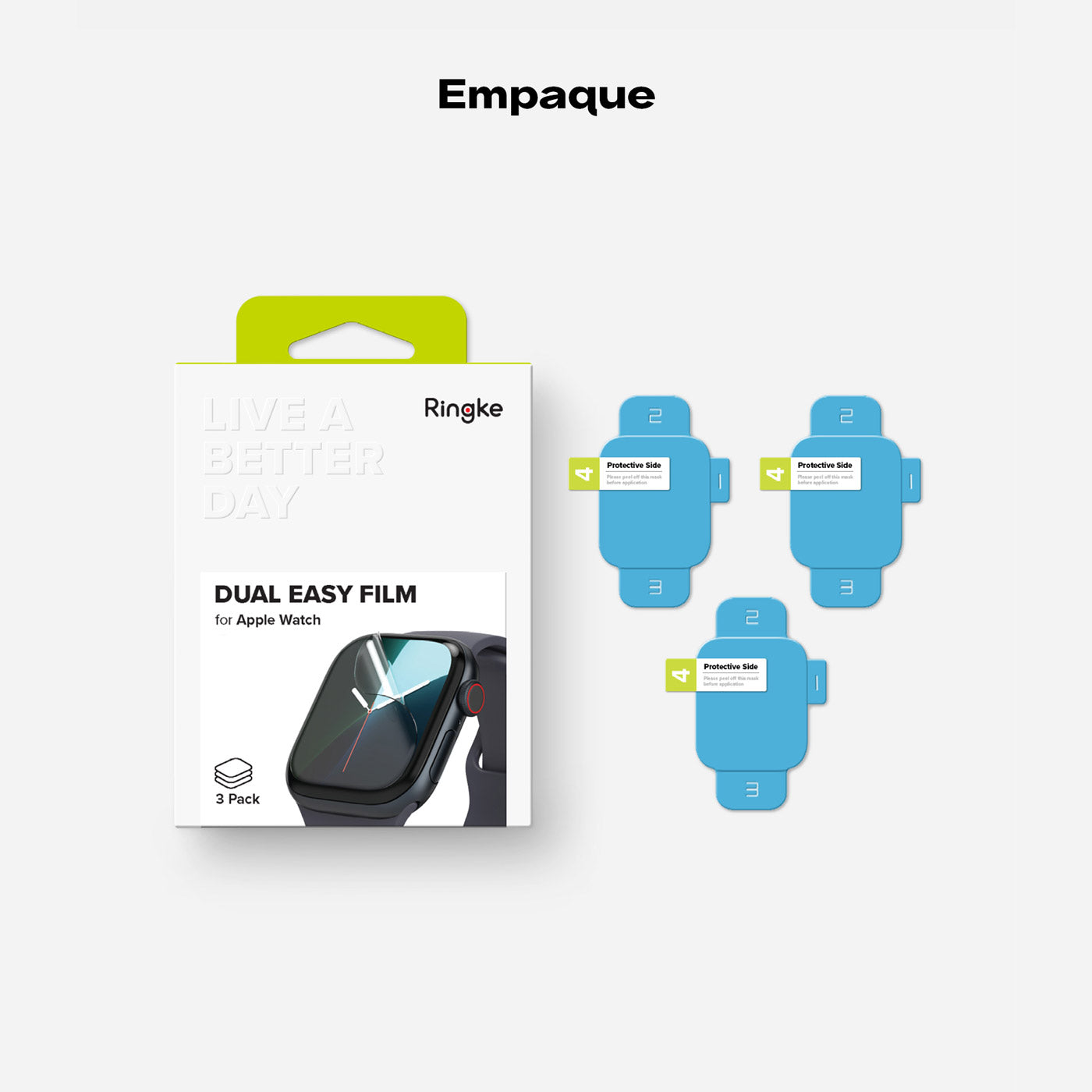 Protector de pantalla Ringke Dual Easy Film Apple Watch 46mm Serie 10 (3 UND)