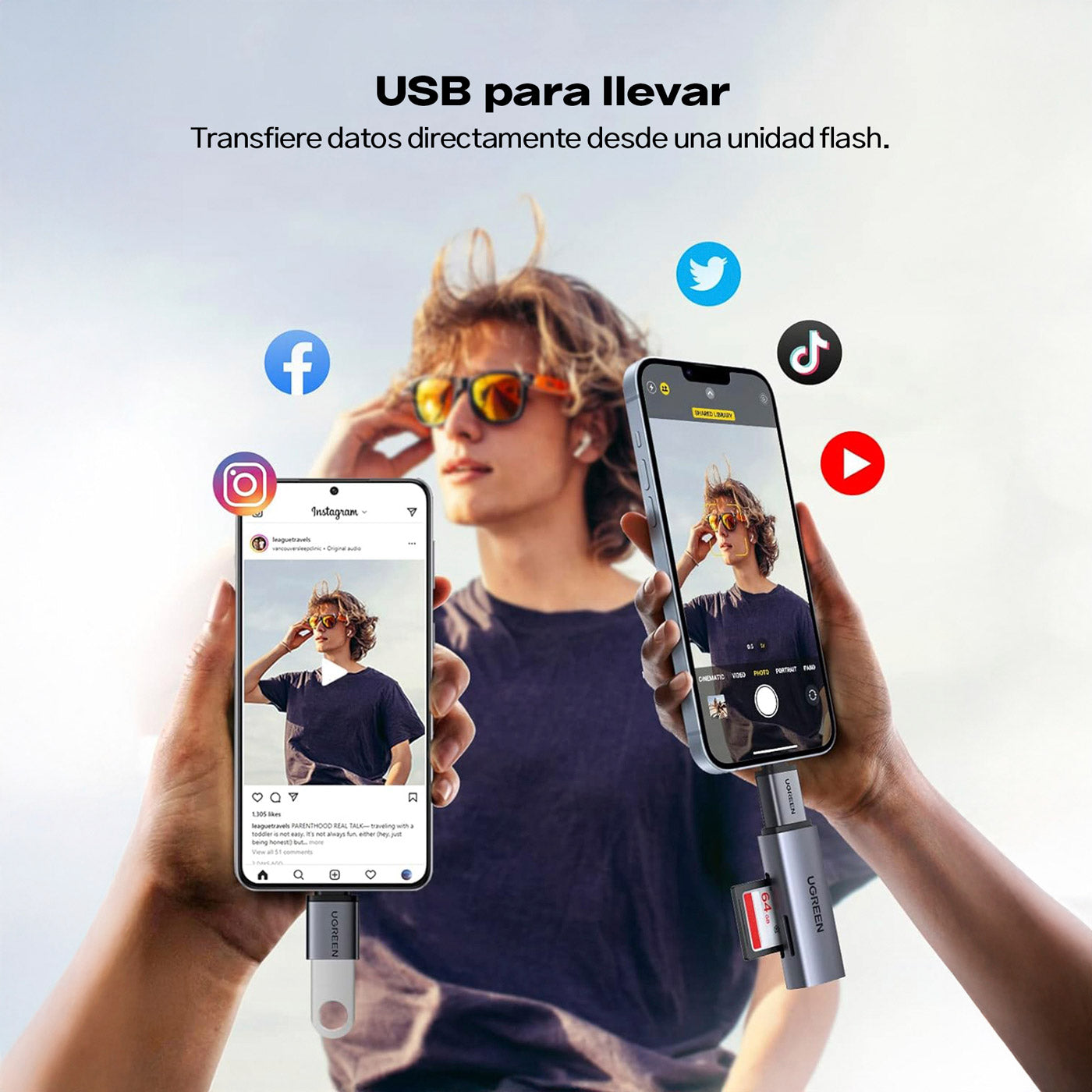 Adaptadores UGREEN USB-A a USB-C (Pack x2)