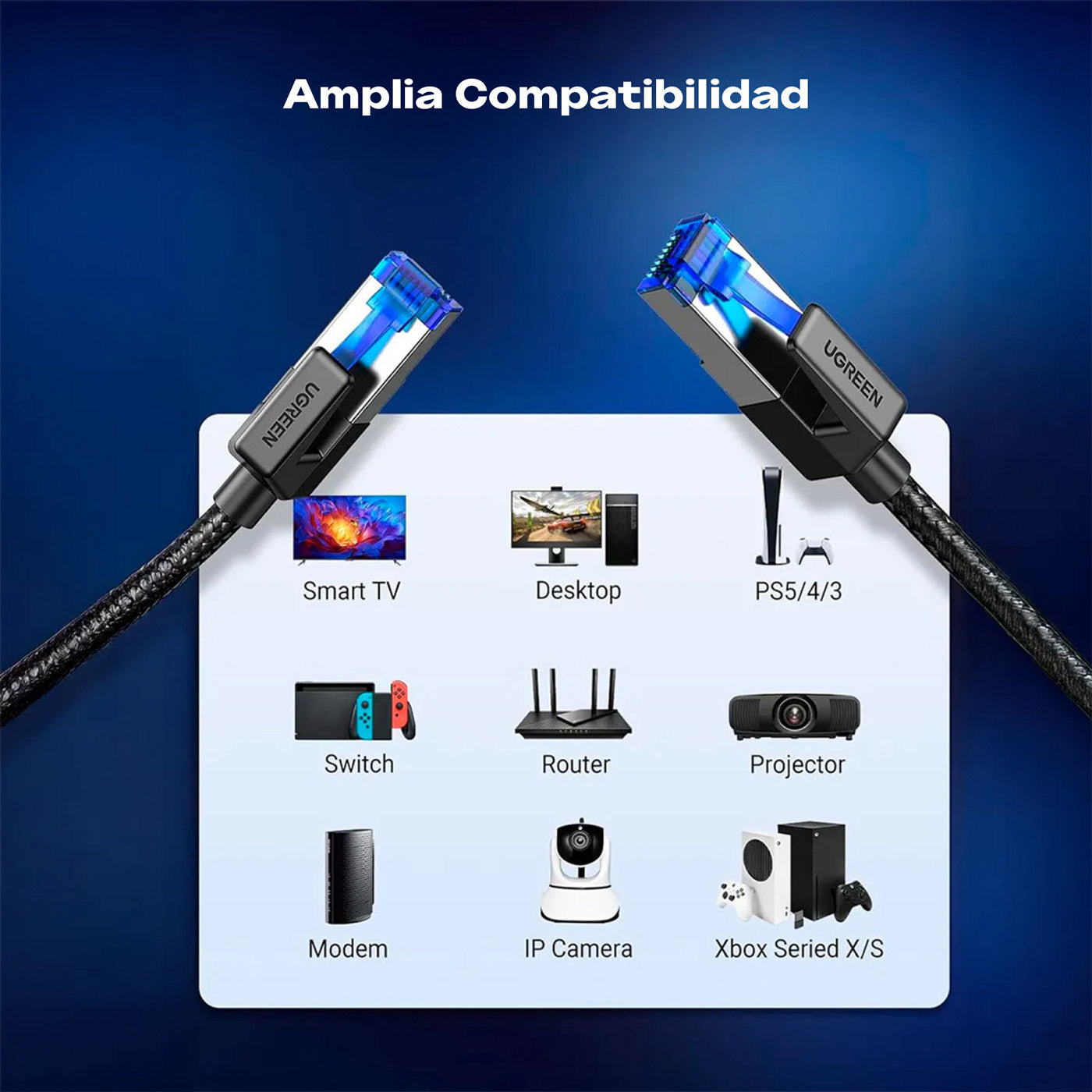 Cable de Red UGREEN UTP Cat8 RJ45 40 Gbps (2 metros) - 80431