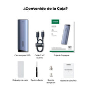 Case UGREEN Externo para SSD M.2 NVMe / SATA – 10Gbps (CM767 / 15813)