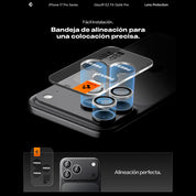 Spigen Protector de lente iPhone 17 Pro Max / iPhone 17 Pro / iPhone 16 Pro / iPhone 16 Pro Max / iPhone 15 Pro / iPhone 15 Pro Max / iPhone 14 Pro / iPhone 14 Pro Max (2 Pack)
