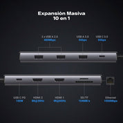 UGREEN Revodok Pro 210 – Hub 10-en-1 USB-C (CM639 / 15534)