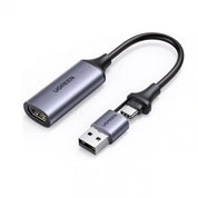 UGREEN capturadora HDMI a USB-A y USB-C para streaming y videollamadas