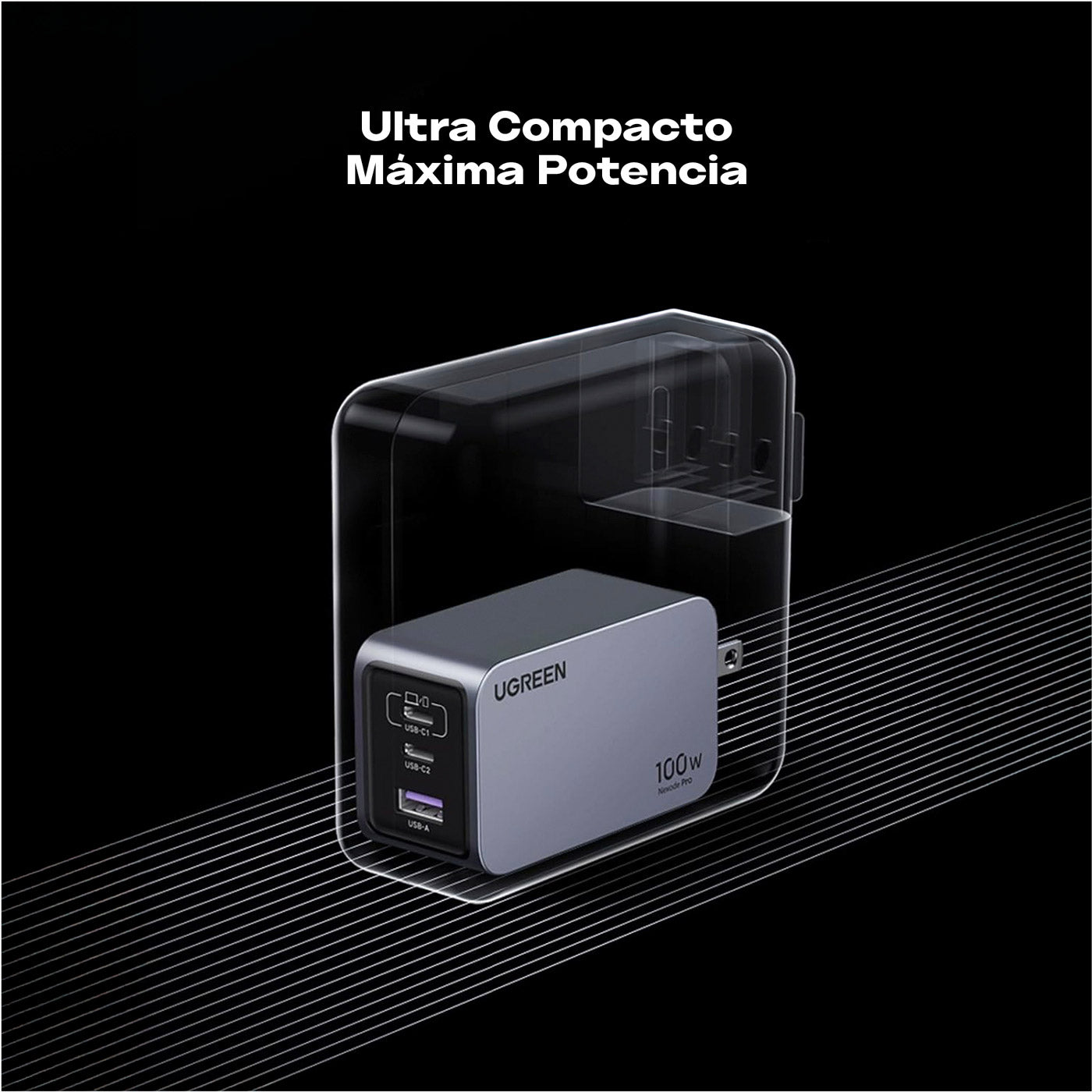 Cargador UGREEN 100W GaN + Cable