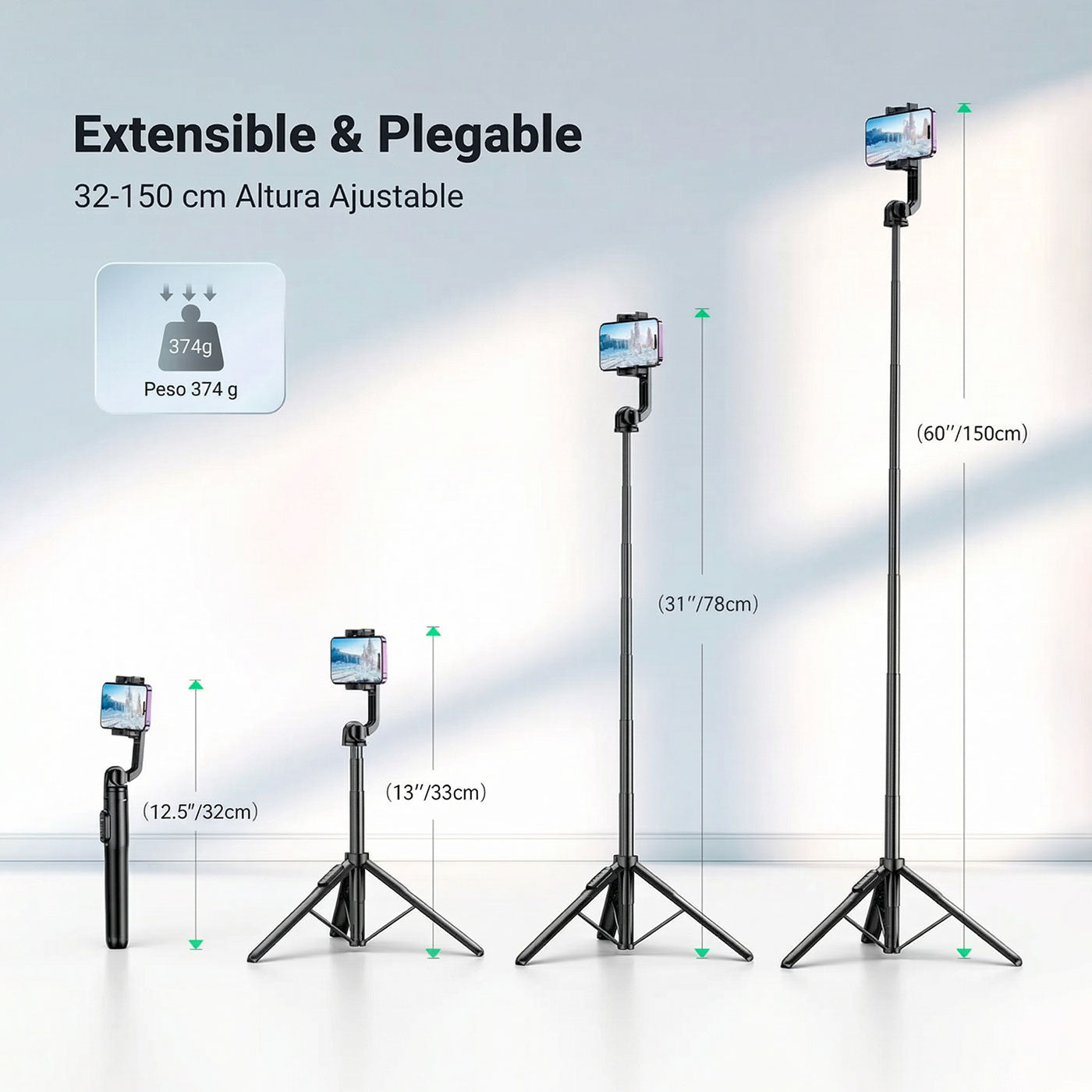 Selfie Stick + Trípode con control Bluetooth UGREEN (15062)