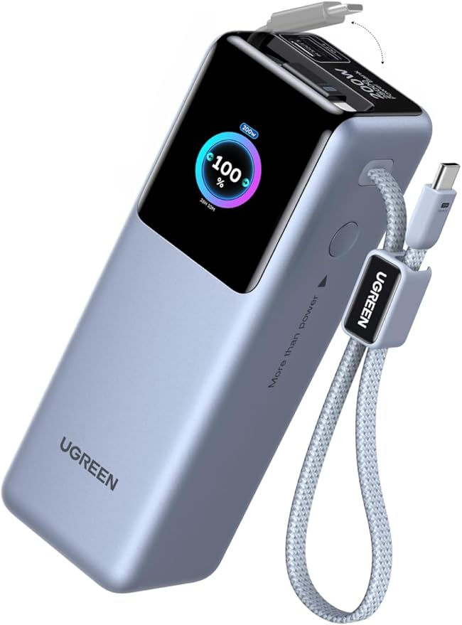 UGREEN Nexode 25000mAh 200W - power bank con cable integrado
