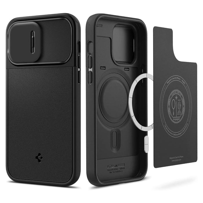 USA Importado - Case Spigen Optik Armor iPhone 14 Pro Max (MagSafe) - Black  — Dastore