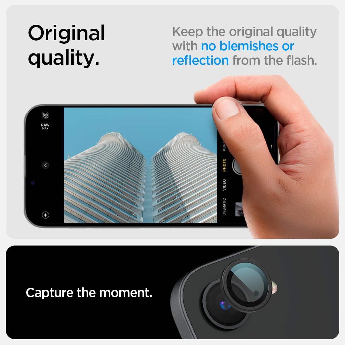 Protector de Cámara Spigen Optik Pro Ez Fit iPhone 16e (2 Pack)