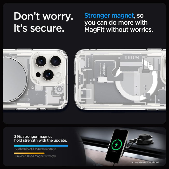 Premium Case iPhone 15 Pro Max (MagSafe) - Spigen Ultra Hybrid Zero One  White — Dastore