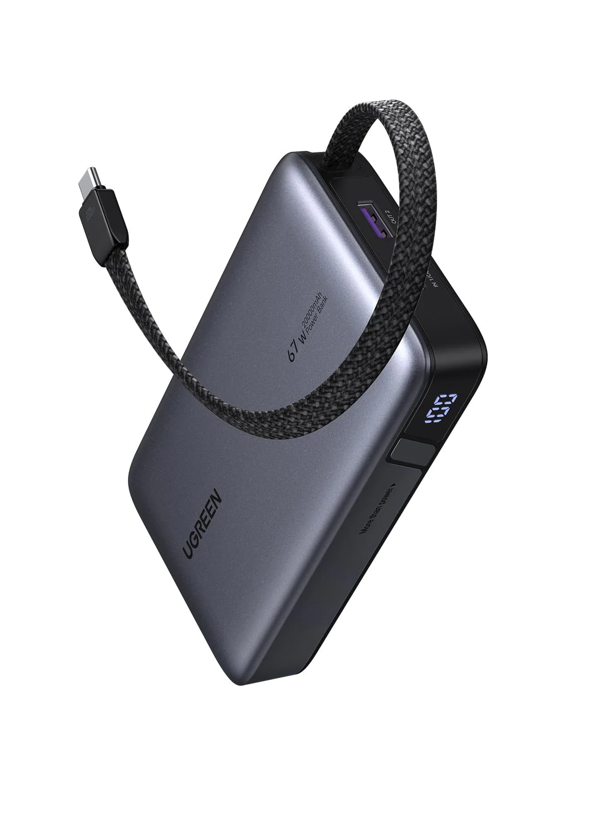 Power Bank 165W 20,000mAh con cable retráctil UGREEN (55996B)