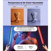 Luz de Tubo Ulanzi LED RGB portátil VL119 para video