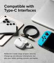 Ringke Carga Rápida 12W Trenzado Nylon Tipo C a C - 1M