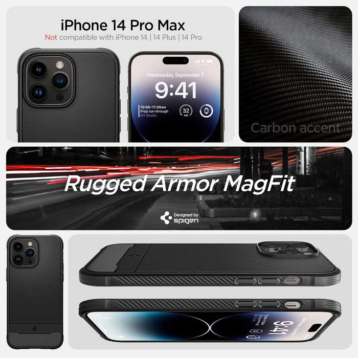 USA Importado - Case Spigen Rugged Armor iPhone 14 Pro Max (MagSafe) -  Black — Dastore