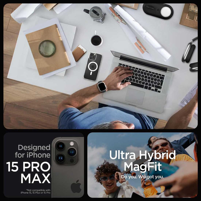 Case Spigen Ultra Hybrid Mag iPhone 15 Pro Max (MagSafe) - White