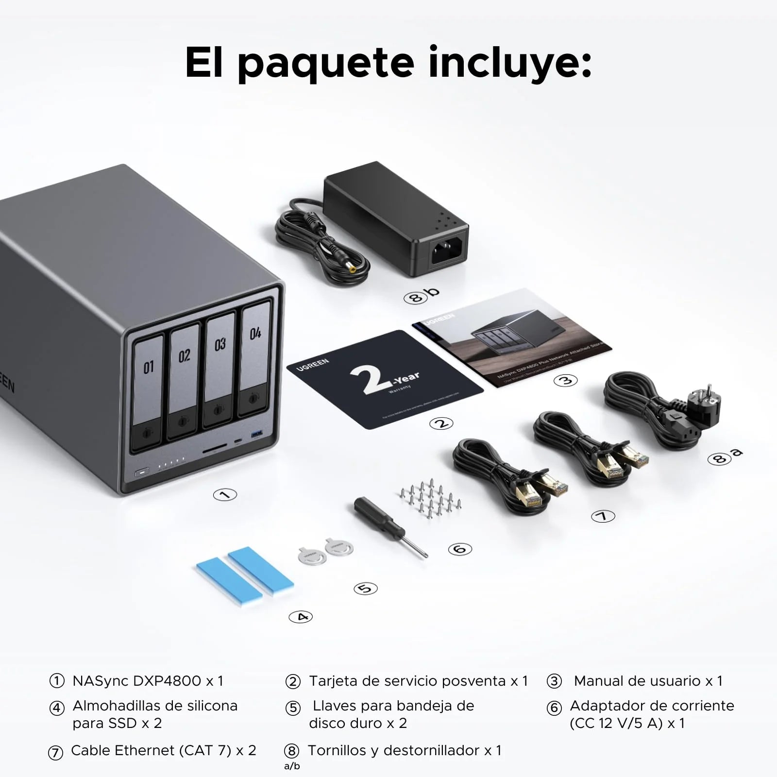 UGREEN NASync DXP4800 NAS de escritorio de 4 bahías, CPU Intel N100 de cuatro núcleos