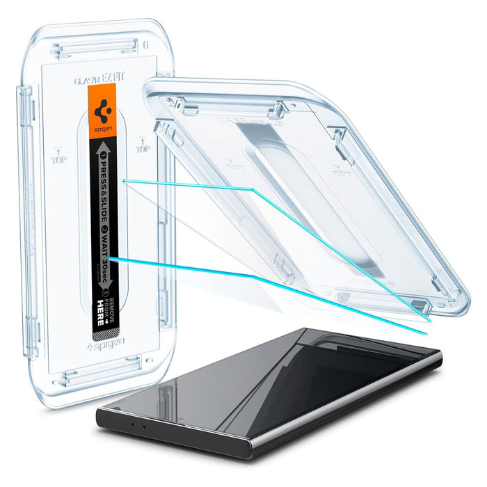 Spigen Protector de pantalla de vidrio templado [GlasTR EZ Fit] diseñado  para iPhone 14 Pro Max [compatible con fundas], protección del sensor