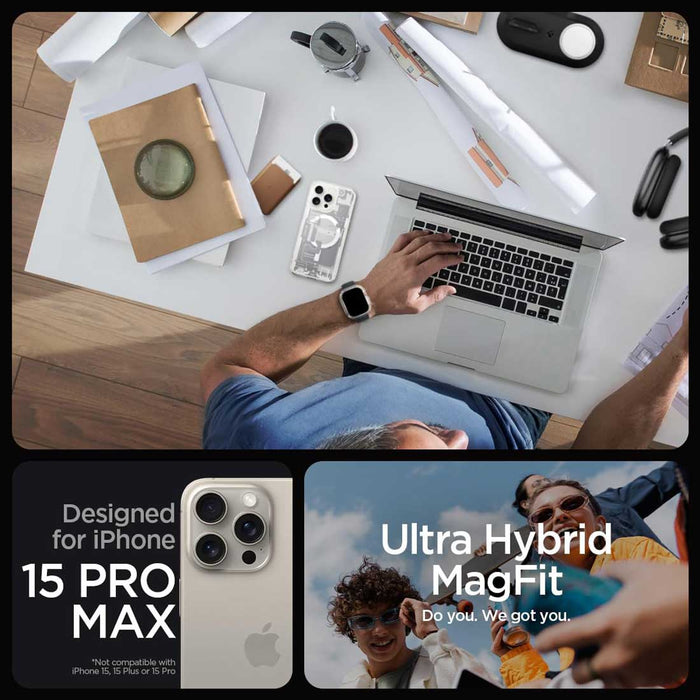 Case Spigen Ultra Hybrid Zero One Wh iPhone 15 Pro Max (MagSafe)