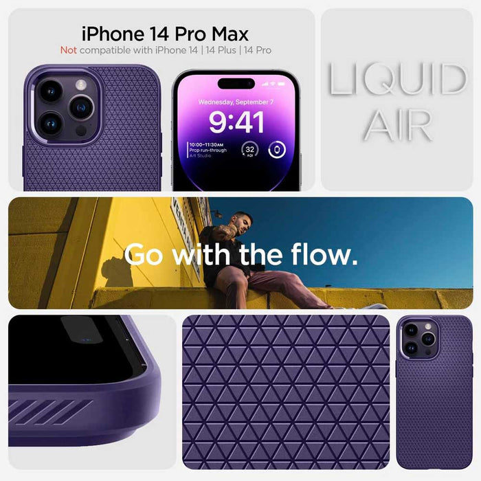 Case Spigen Liquid Air Armor iPhone 14 Pro Max - Deep Purple