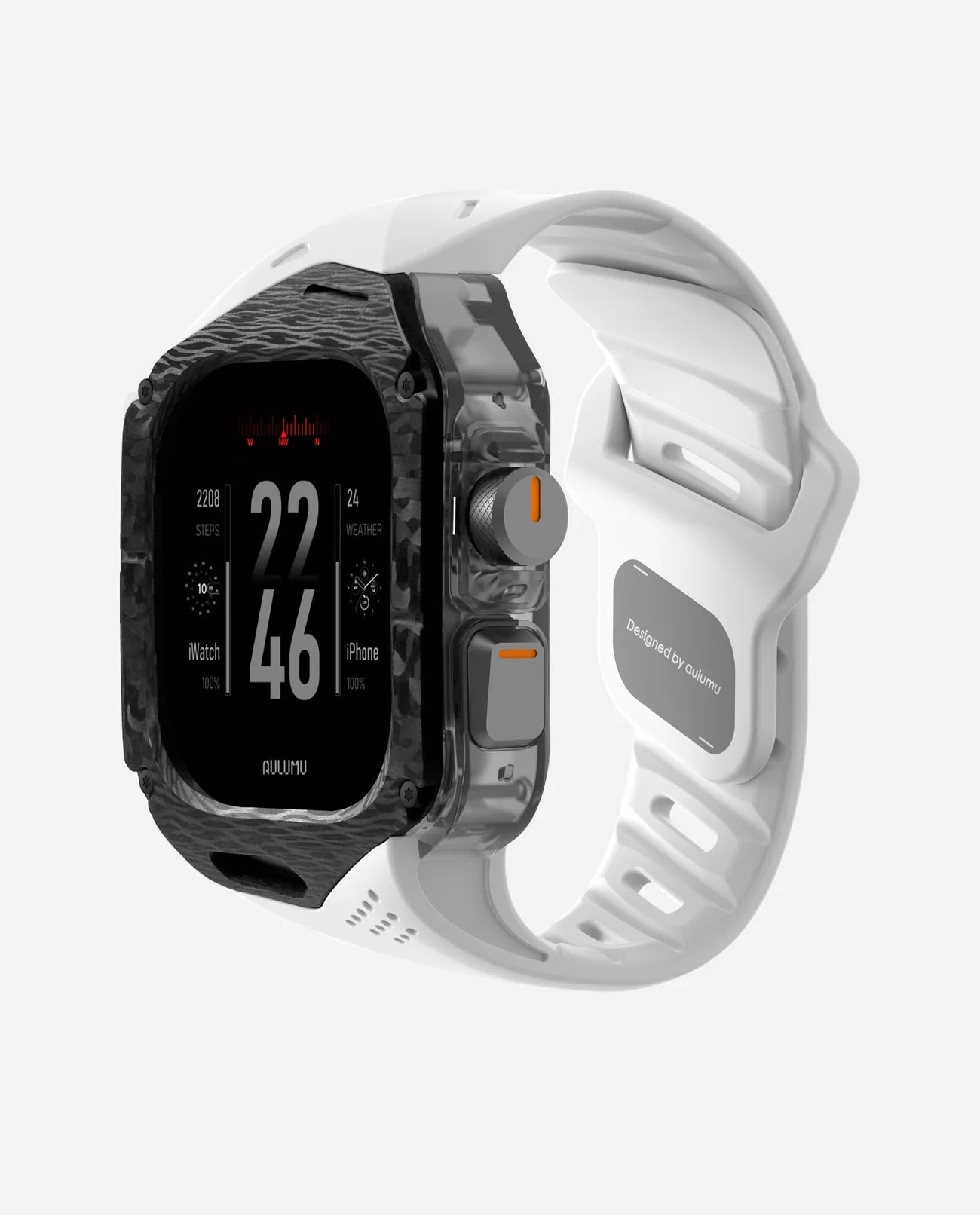 Case + Correa Aulumu A01 Carbon Fiber Apple Watch Ultra 1 / 2 / 3 (49mm) - White